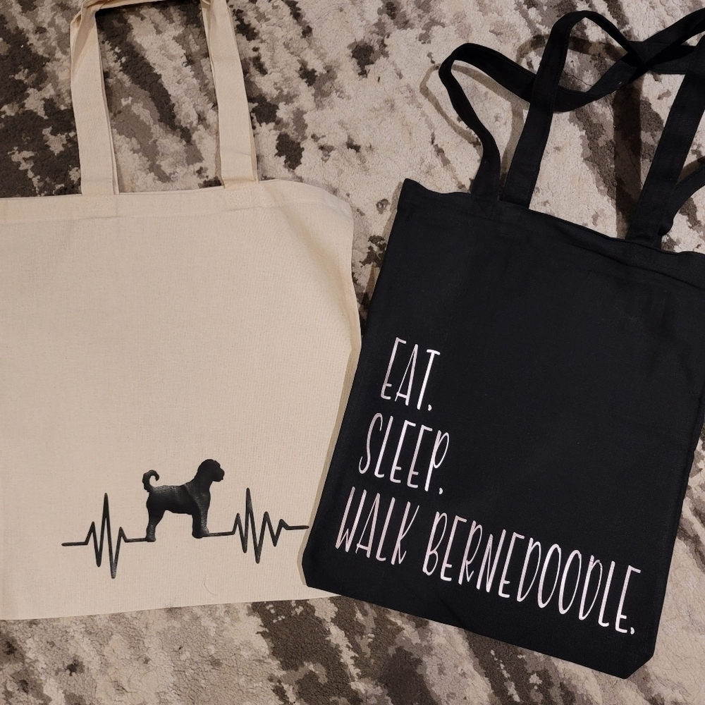 Bernedoodle Shopping Bag - Beige